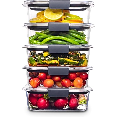 Rubbermaid Brilliance Food Storage Containers, Set of 5 (3.2 Cup)